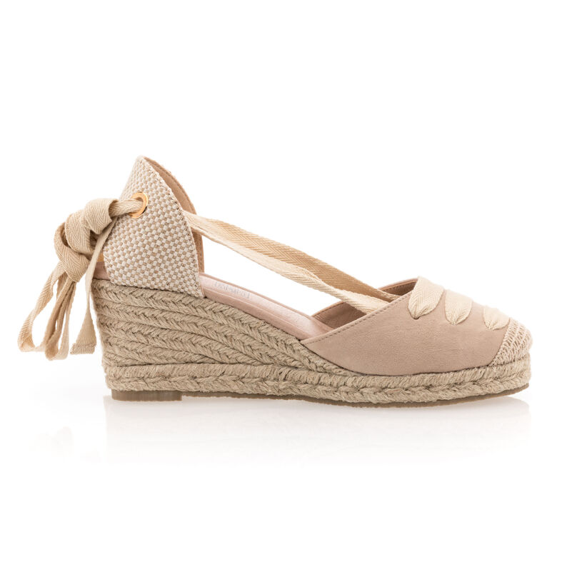 Beige espadrilles voor dames met touwzolen