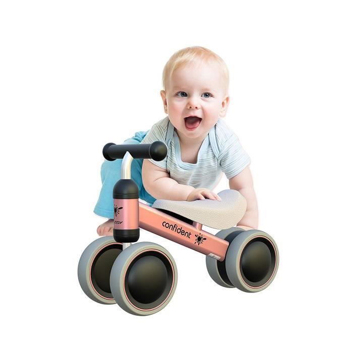 Moto/Bicicletta cavalcabile per bambini di 1 anno, giocattolo per bambini dai 10 ai 18 mesi, veicolo senza pedali, rosa