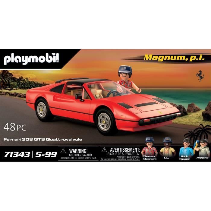 PLAYMOBIL 71343 Magnum Ferrari 308GT, Klassieke auto's, Volwassenen, Verzamelauto, 48 onderdelen
