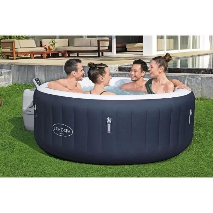 Spa gonflable BESTWAY - Lay-Z-Spa Miami - 120 airjets - 180 x 66 cm - 2 à 4 places - Rond + Balai aspirateur électrique Aquascan