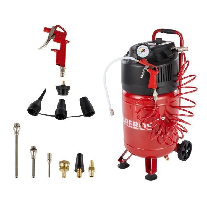 AREBOS Luftkompressor – Mobilmodell – 30 Liter – Ölfrei – 1500 W – 10 bar