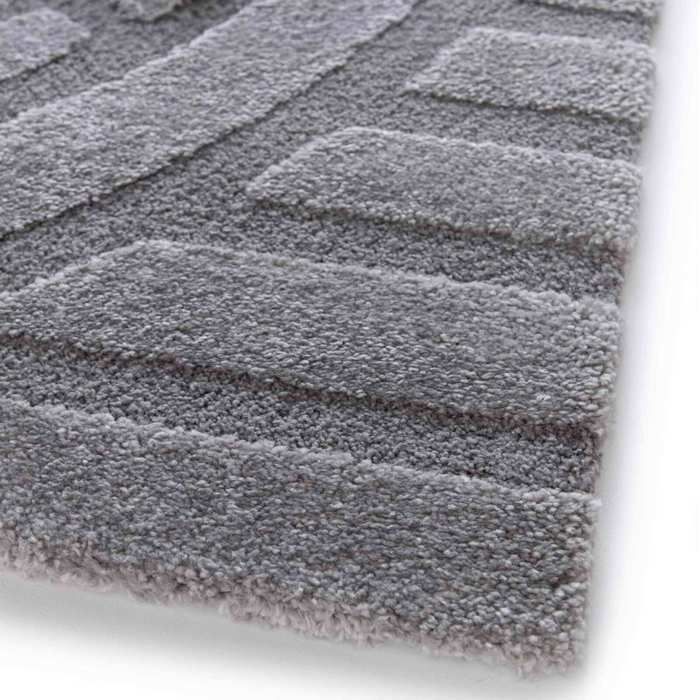 Rectangular short-pile rug with a contemporary grey pattern, 120 x 170 cm - Oviala