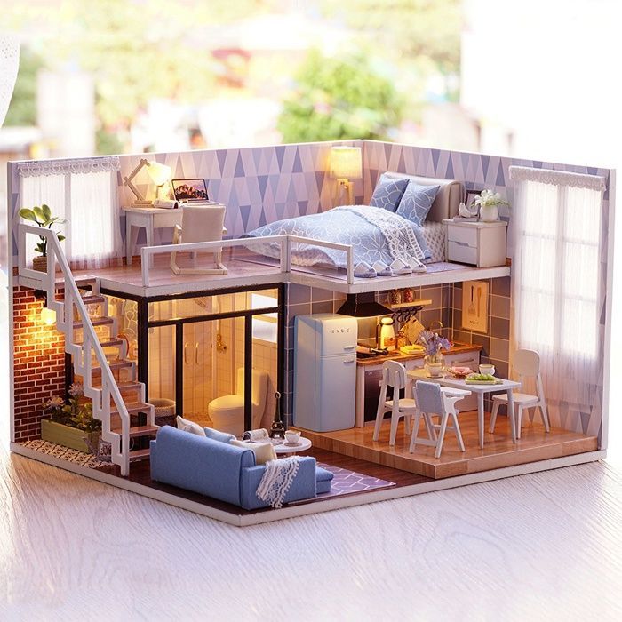 DIY Dollhouse Cute Dollhouse Miniature Toy Kit with Music The Castle in the Sky