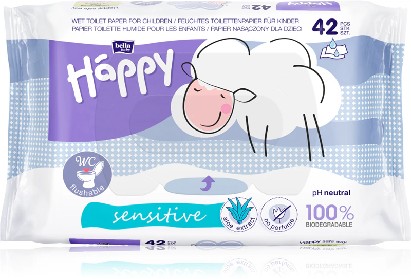 Papel higiênico umedecido BELLA Baby Happy Sensitive para crianças