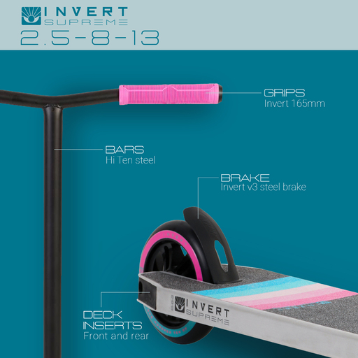  Invert Supreme Intermediate Stunt Scooter for Children Ages 8-13