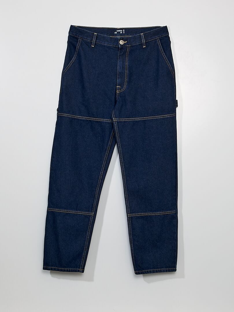 Calças jeans estilo carpinteiro - AZUL