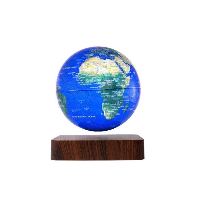 Globo terrestre iluminado e levitante EARTH GM sobre base de madeira GEOLITE
