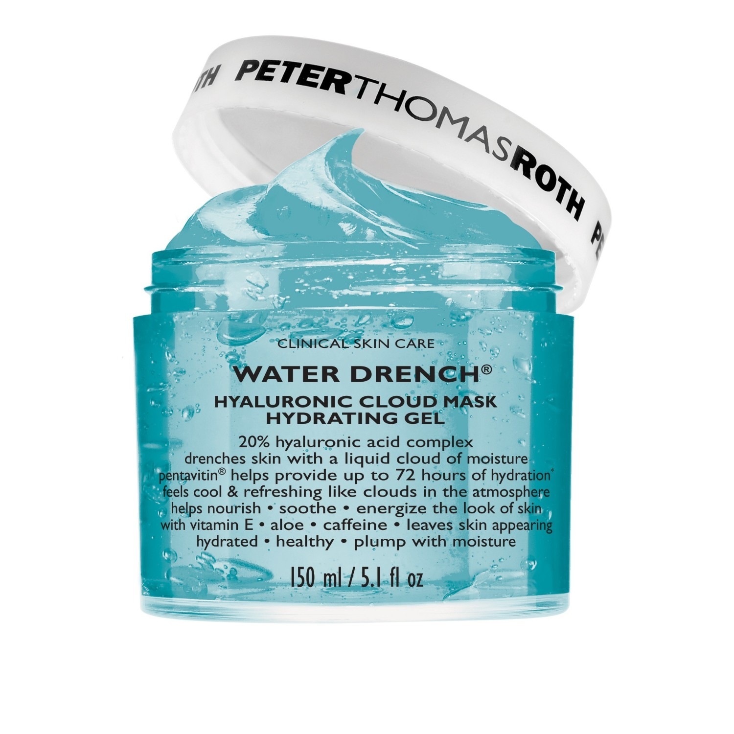 Peter Thomas Roth drėkinamoji veido kaukė „Water Drench®“ su hialurono rūgšties debesies kaukė – 150 ml