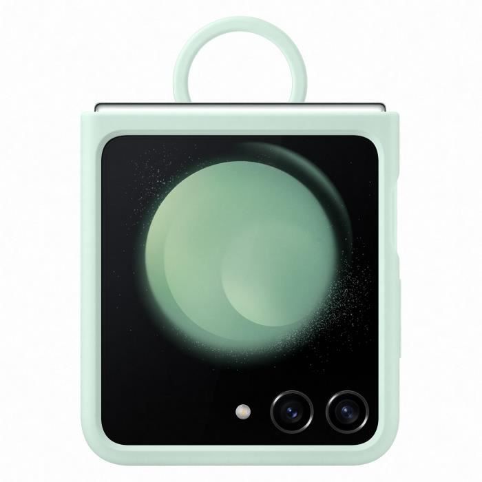 Coque et étui téléphone mobile Samsung Coque silicone avec anneau Z Flip 5 Vert d''eau