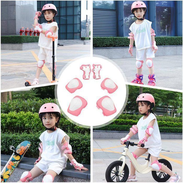 Capacete de ciclismo infantil - Equipamento de proteção esportiva - Ajustável e respirável - Para meninos e meninas de 3 a 8 anos - Rosa
