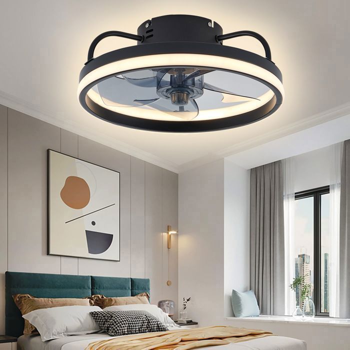 Ventilatore da soffitto UVERBON, 6 velocità, silenzioso, dimmerabile, 3 colori con telecomando, 33 cm.