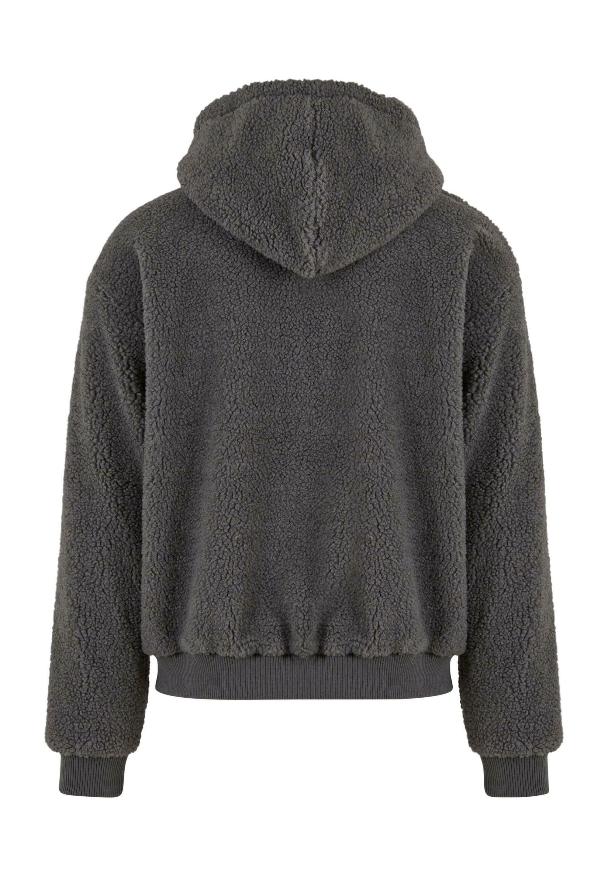 Giacca in pile Karl Kani VARSITY TEDDY ZIP - grigia