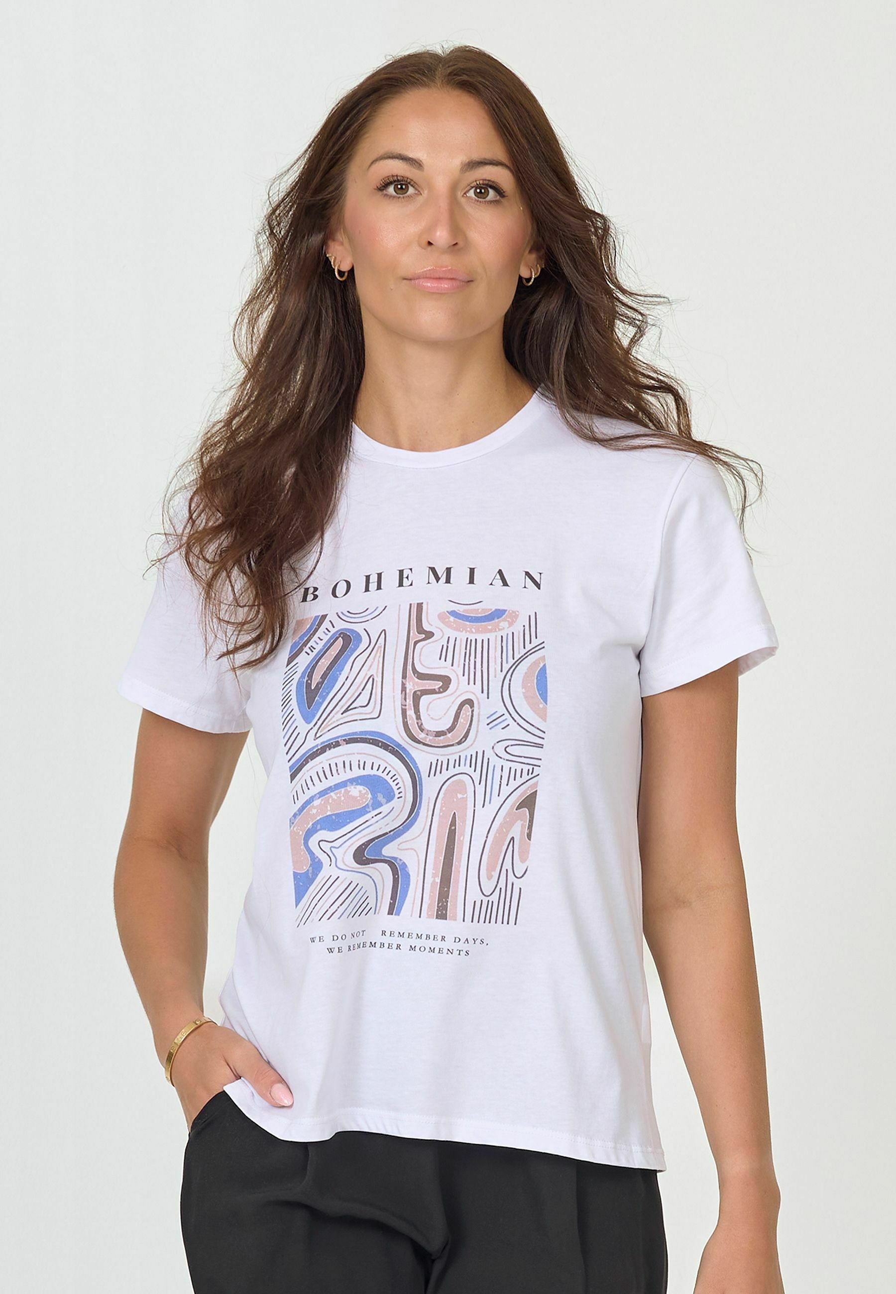 T-shirt imprimé NÜ - mélange de bleus
