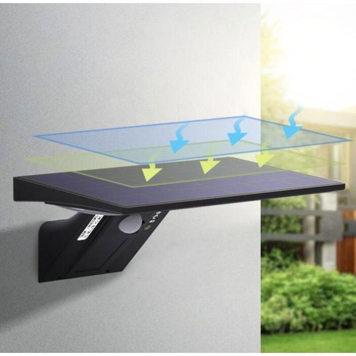 Buitenlamp op zonne-energie, 3000K, bewegingssensor, waterdicht, warm licht - inclusief afstandsbediening