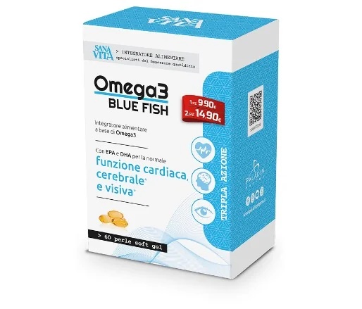 SANA VITA Sanavita Ômega 3 Coração de Peixe Azul Suplemento alimentar 60 cápsulas