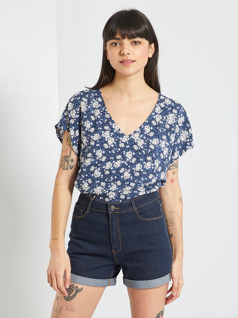 Blusa floral 'JDY' - AZUL