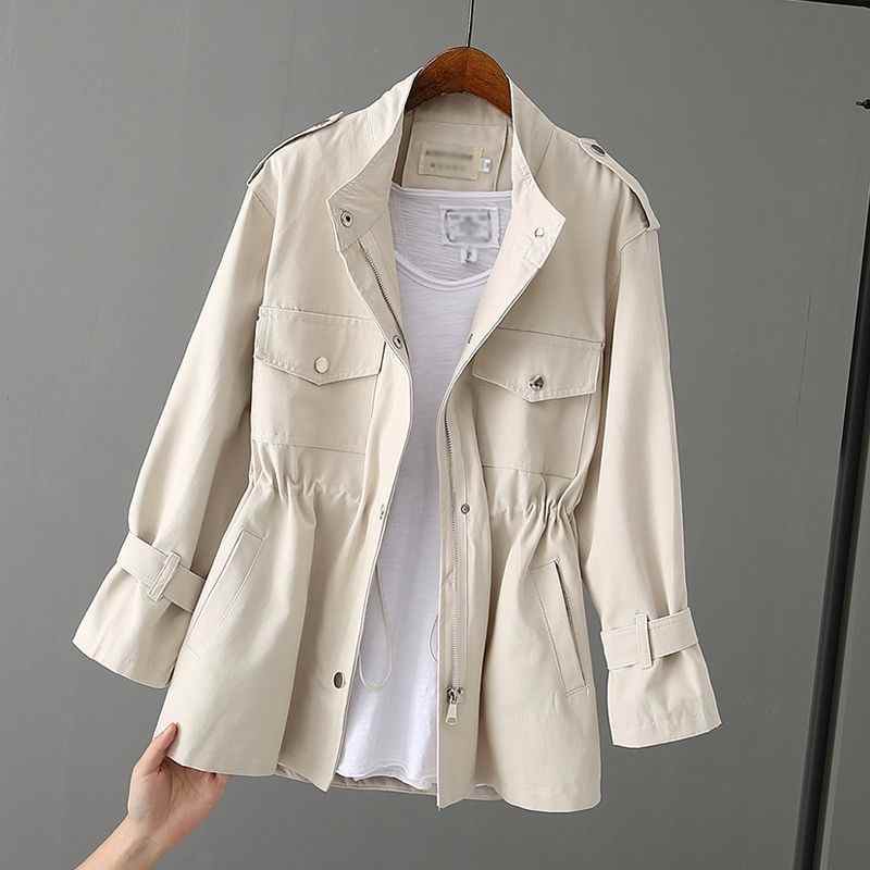 Coupe-vent femme automne, coupe ample, col montant, rose tendance, doublure, taille 96