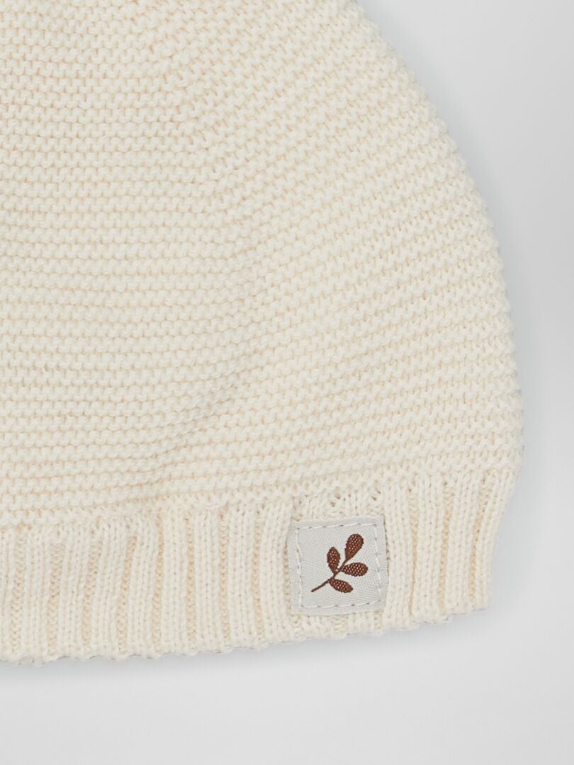 Gorro em ponto jarreteira - BEGE