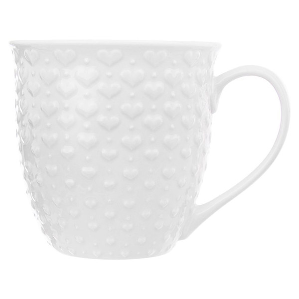 Kubek ceramiczny z uchem do kawy herbaty biały 580 ml