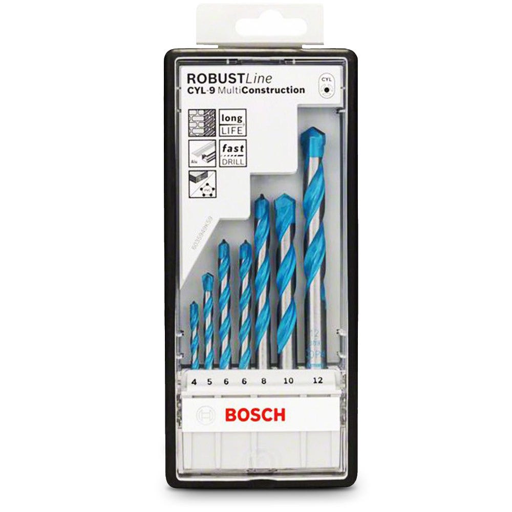 Conjunto de Brocas Multifuncionais BOSCH TCT 4-12 mm – MULTICONSTRUÇÃO – 7 Peças