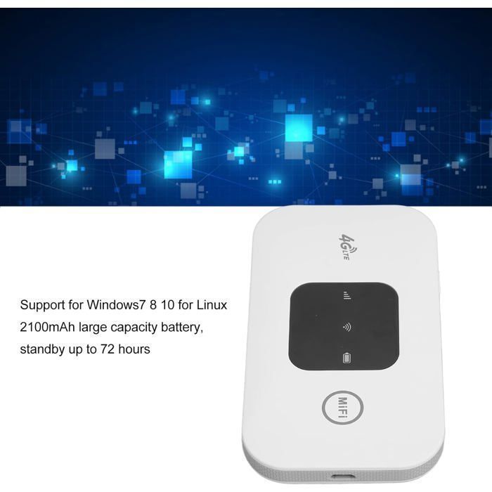 Punto de acceso Wi-Fi portátil, router Wi-Fi móvil 4G de alta velocidad, router de viaje 4G LTE para teléfonos y portátiles.