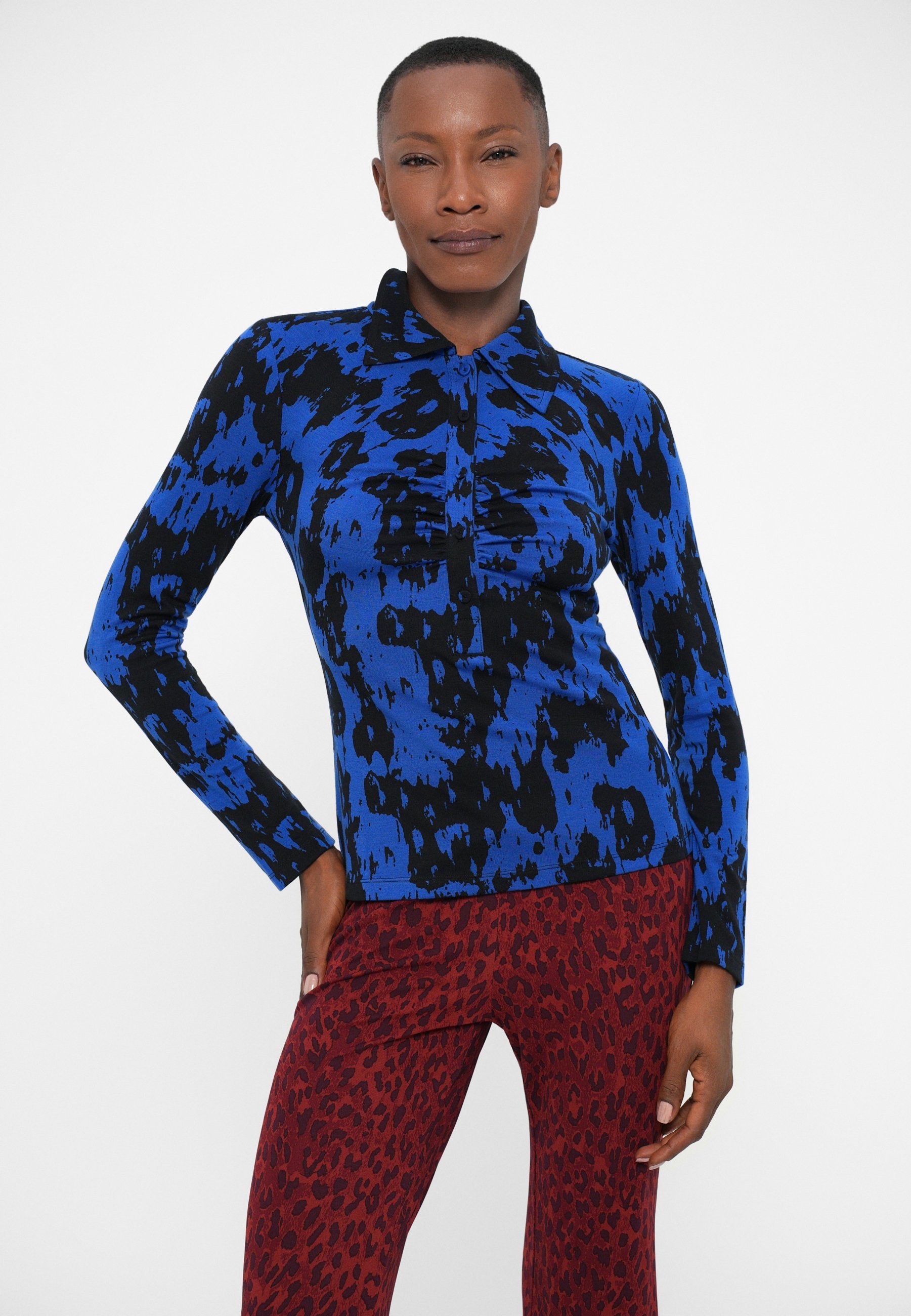 Diane von Furstenberg SHESKA - Top met lange mouwen - donkerblauw