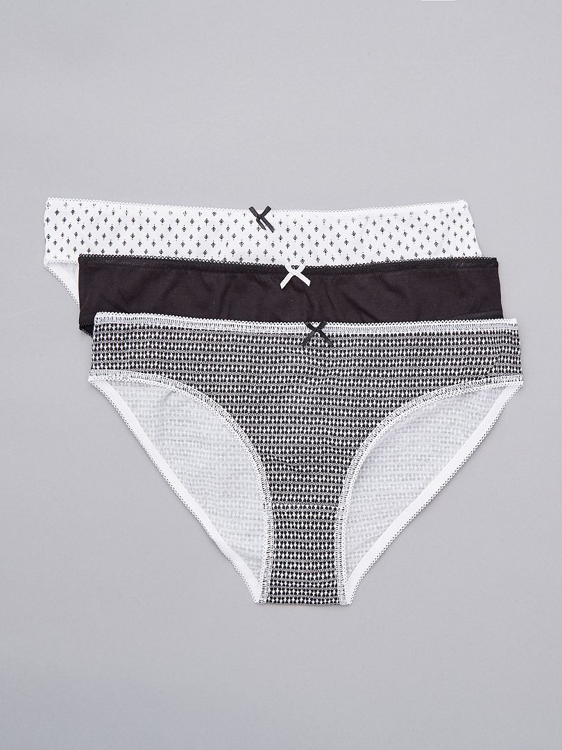 Conjunto de 3 cuecas - branca/preta