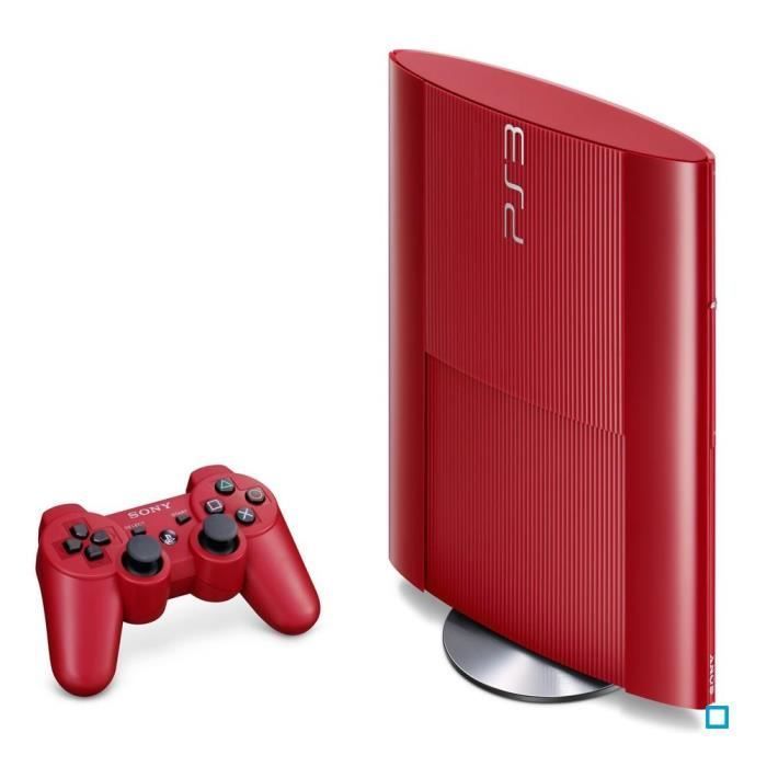 Consola doméstica - Sony - PS3 Ultra Slim Roja - 12 GB - Diseño y características ligeras