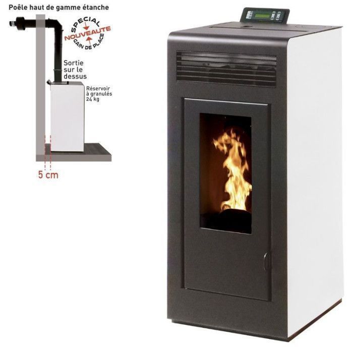INTERSTOVES MARINA 13 Pellet-Ofen mit luftdichtem Rauchrohr und Abzug