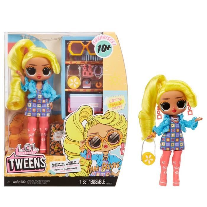 LOL Surprise Tweens – 24 cm große, bewegliche Modepuppe – Hana Groove – 2 Outfits und diverse Accessoires – ab 4 Jahren