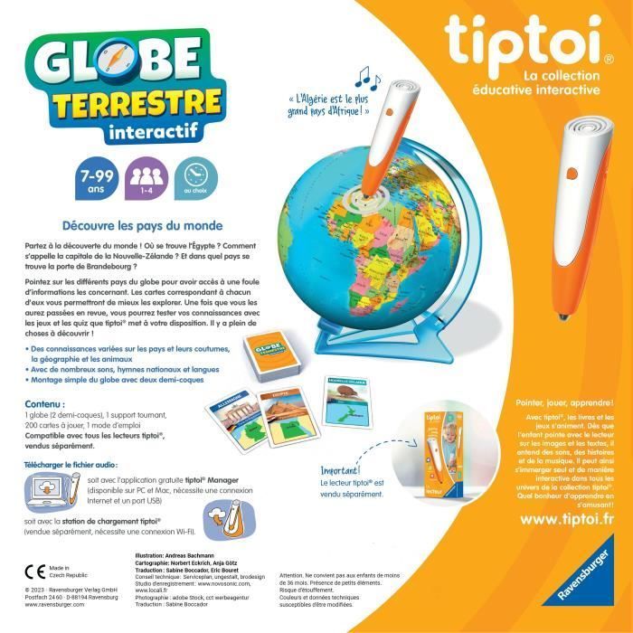 Globo interativo tiptoi®, 00000191, 7 anos, Ravensburger