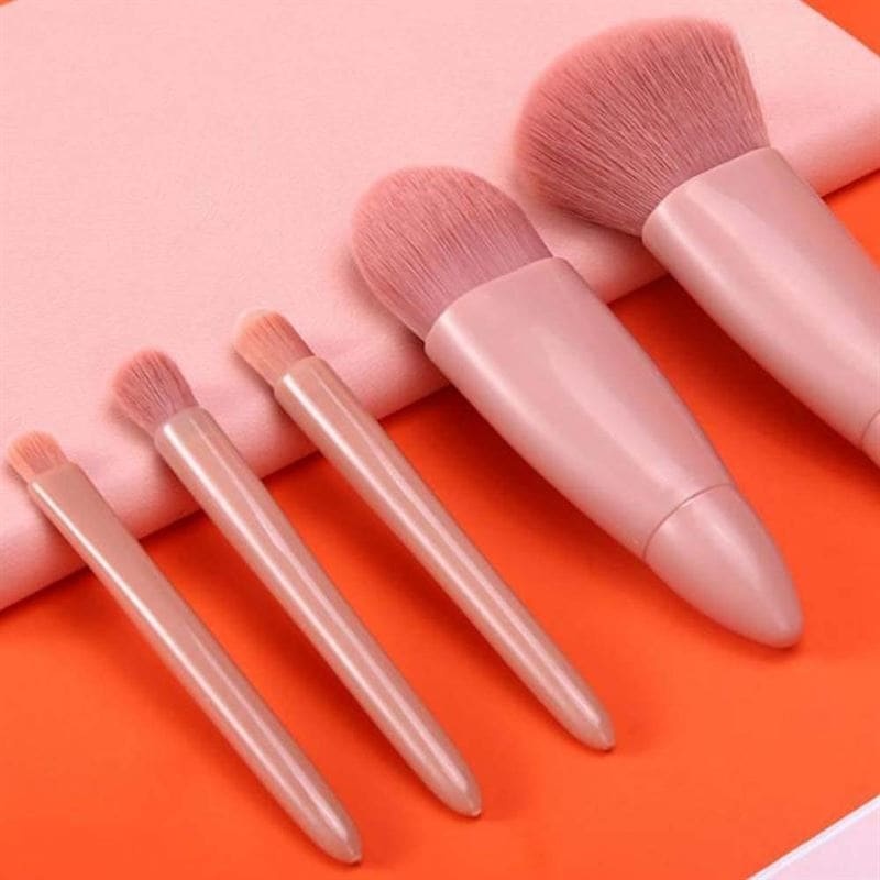 Technique Pro set četkica, set od 5 putnih četkica za šminkanje s ogledalom – Ruža