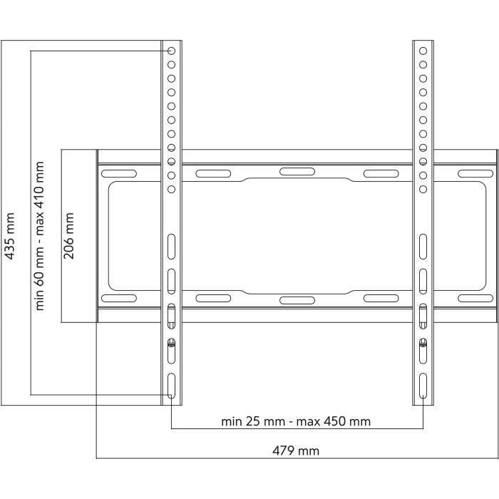 ONE FOR ALL WM2411 – Flache TV-Wandhalterung für 32–65 Zoll/81–165 cm Bildschirmdiagonale – Für Fernseher bis 100 kg – 25 mm Wandabstand