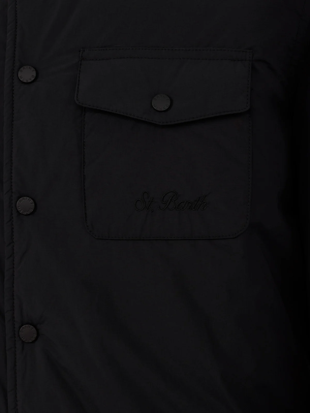 Zwart chalethemd voor heren met St. Barth-borduurwerk.