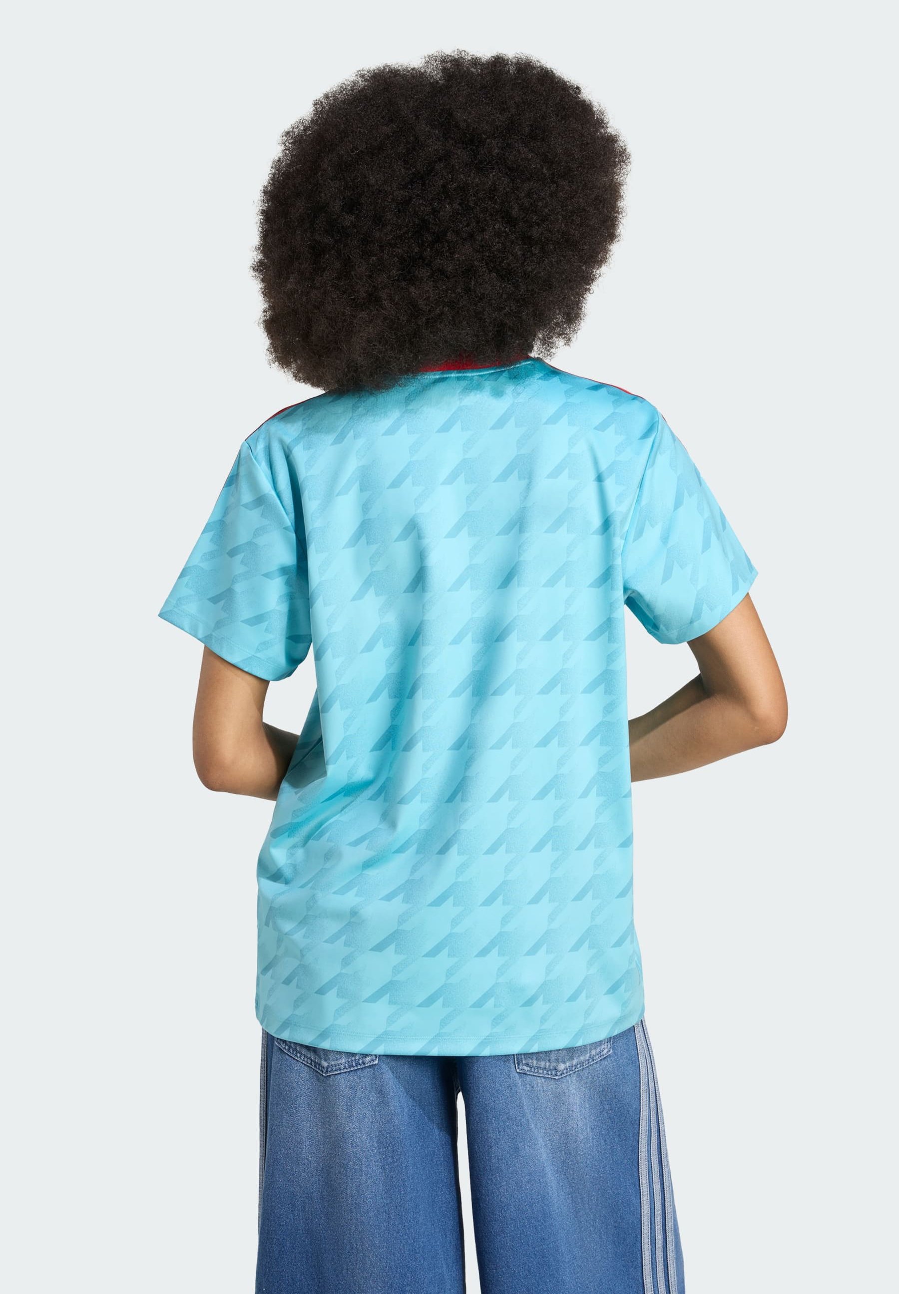 adidas Originals FOOTIE - T-shirt stampata - blu fluorescente