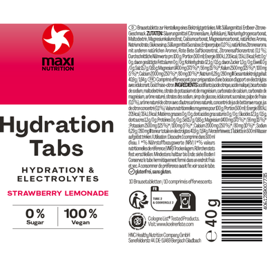 Maxi Nutrition Jahodové hydratační tablety, 10 tablet