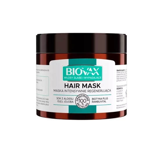 Biovax Biotyna Plus intensywnie regenerująca maska do włosów wypadających 250 ml