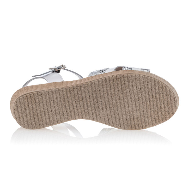 Weiße Damensandalen / Zehenfreie Schuhe