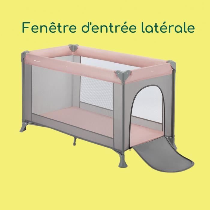 Lettino da viaggio BEBECONFORT Sweet Dreams, dalla nascita fino a 3 anni (fino a 15 kg) + borsa per il trasporto, rosa