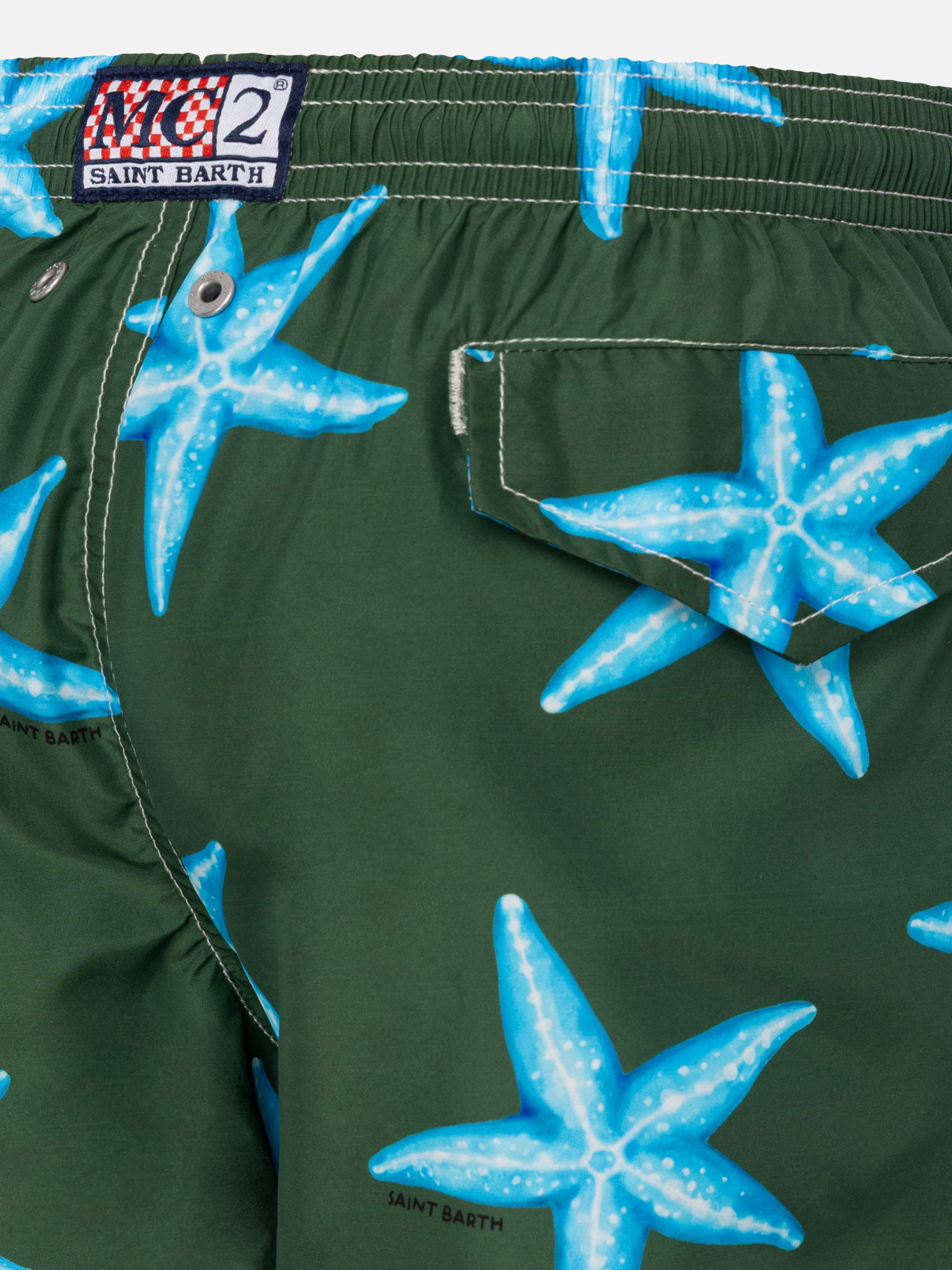 Jean Lighting badpak van lichtgewicht stof met zeesterprint.