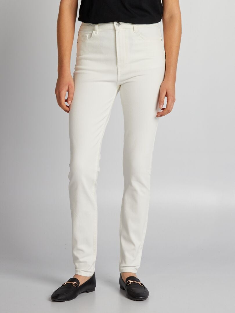 Calça jeans skinny de cintura alta - L30 - BRANCA