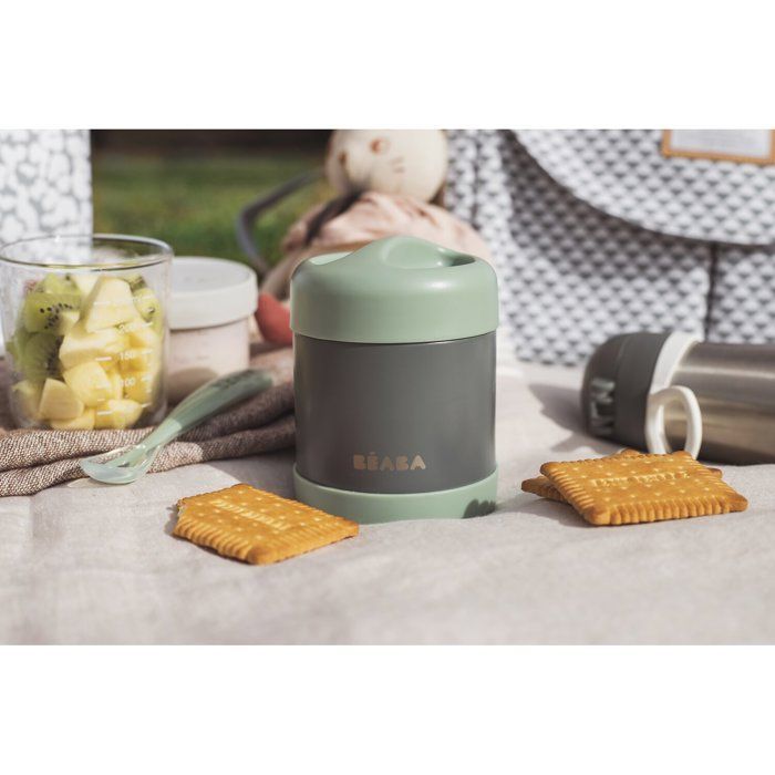 Contenitore termico da 300 ml in acciaio inox, colore grigio minerale.
