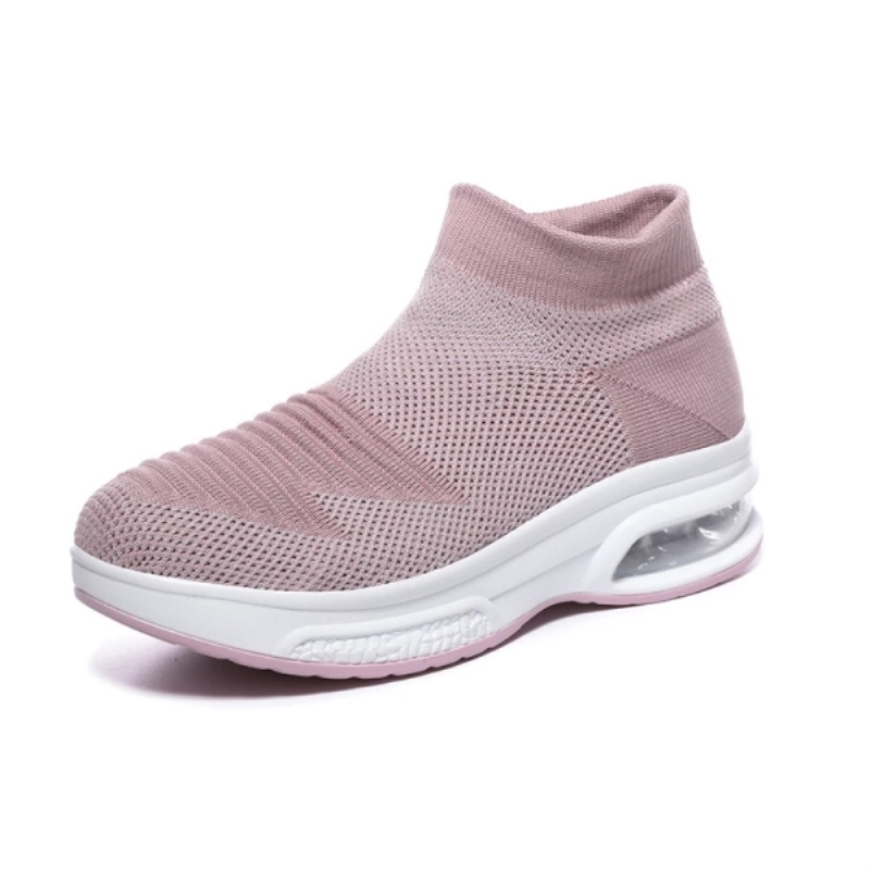 Dame Platform High Top Sneakers Sommer Snøring Plus Size Walking Tenis Feminino Høyde Økende Sko Hvite Sokkesneakers