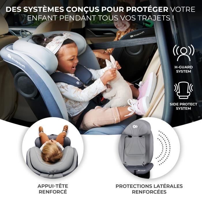 Kinderkraft I-GROW I-SIZE 360° drehbarer Autositz - Grau