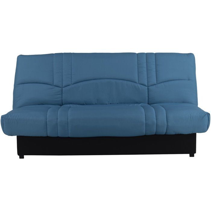 Sofá cama Click-clack - 3 plazas - Tela azul pato - 190 x 90 x 92 cm - PIXIE