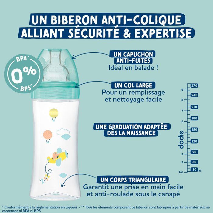 Dodie Sensation+ Anti-Kolik Babyflasche +6m Bärenpackung mit 2 x 330 ml