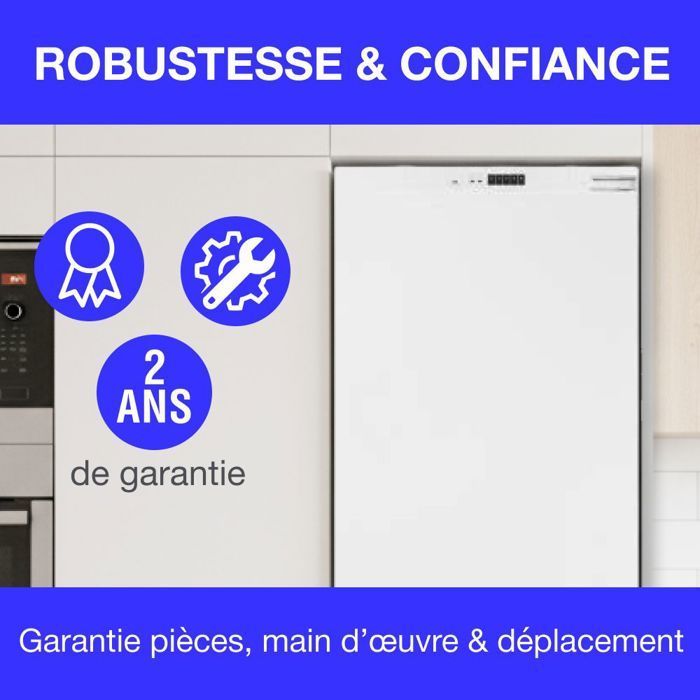 Réfrigérateur encastrable tout utile CONTINENTAL EDISON 294L - Froid brassé - Classe D - L54 cm x H177 cm x P54,5 cm - Blanc