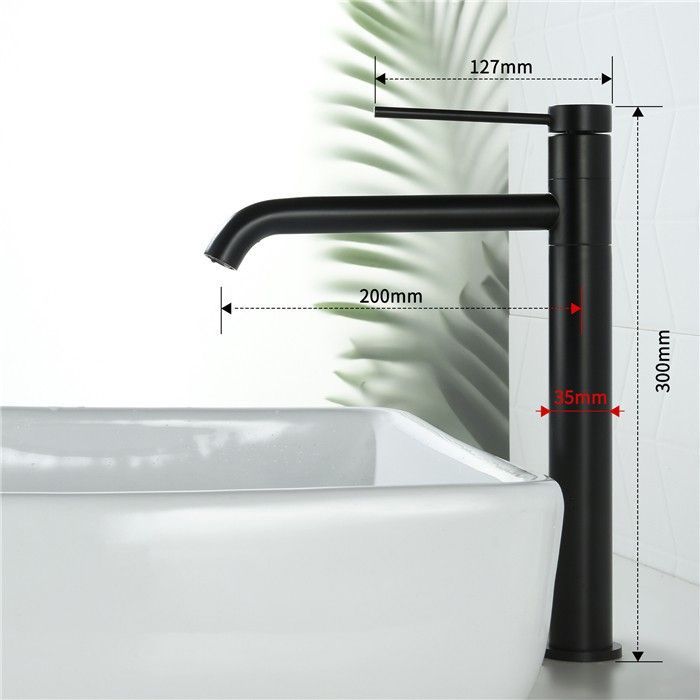 Robinet Salle de Bain - Mitigeur de Lavabo Haut Bec - HOMELODY - Noir Mat
