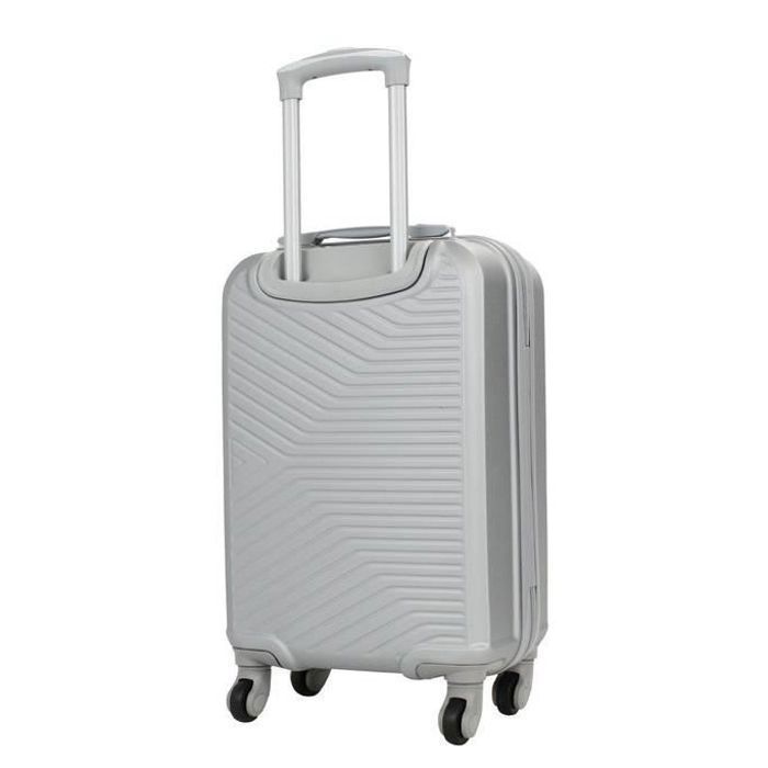 Maleta de cabina y neceser Alistair S - Colección Hierro - 4 ruedas - ABS ultrarresistente - Plata