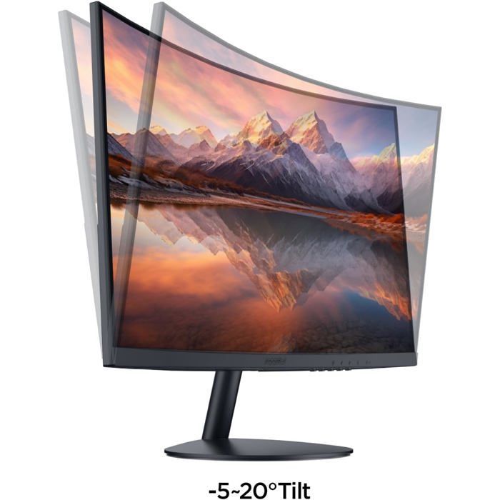 Monitor curvo para PC - Panel VA de 23,6 pulgadas, resolución FHD (1920 x 1080), 1800R, 60 Hz, 5 ms, HDMI, VGA, ajuste de inclinación, ángulo de visión